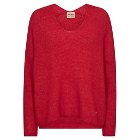 Mos Mosh Thora V-neck Knit, Chinese Red